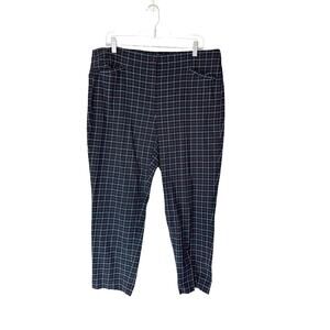 J. Jill Blue Red White Plaid Business Career Work Cropped Dress Pants Size‎ 14